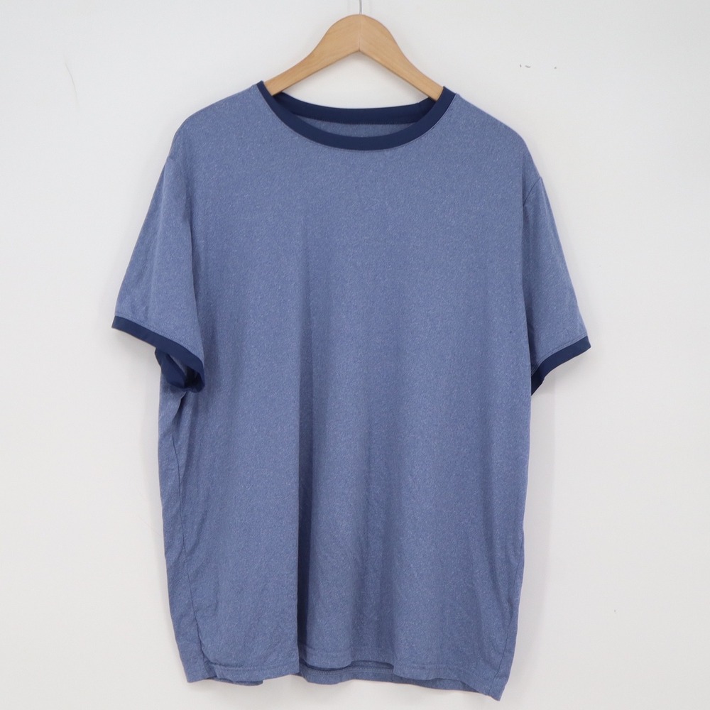 32 Degrees T-Shirt Mens XL Cool Ringer Blue Short Sleeve Stretch Excellent